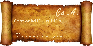 Csarankó Atilla névjegykártya